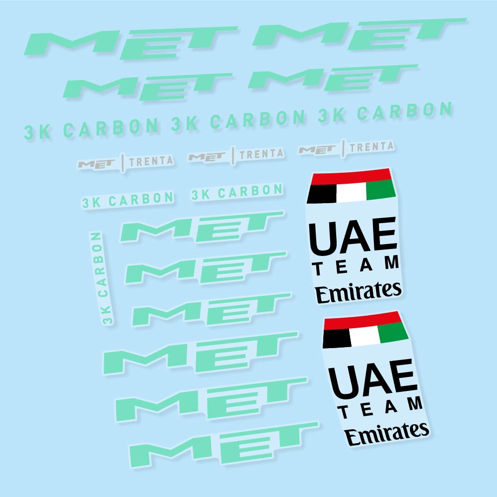 Stickers MET Trenta 3K Carbon UAE compatibles Autocollants casque