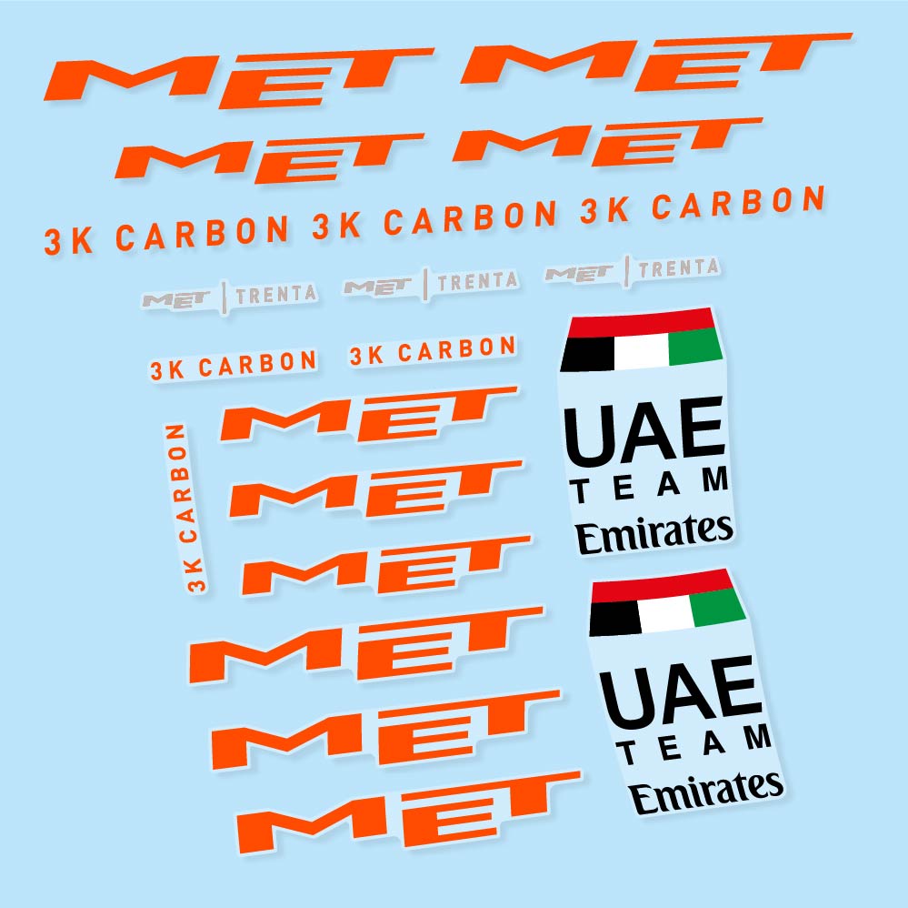 Stickers MET Trenta 3K Carbon UAE compatibles - Autocollants casque vélo