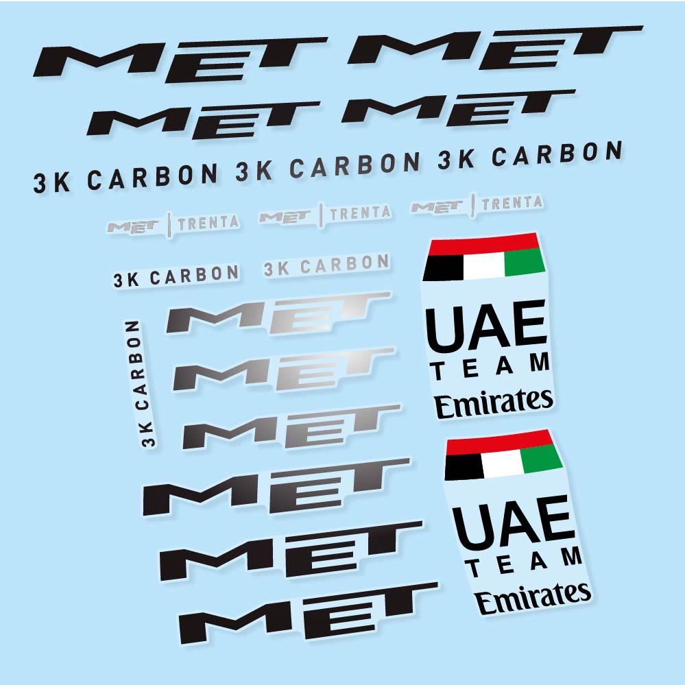 Stickers MET Trenta 3K Carbon UAE compatibles - Autocollants casque vélo