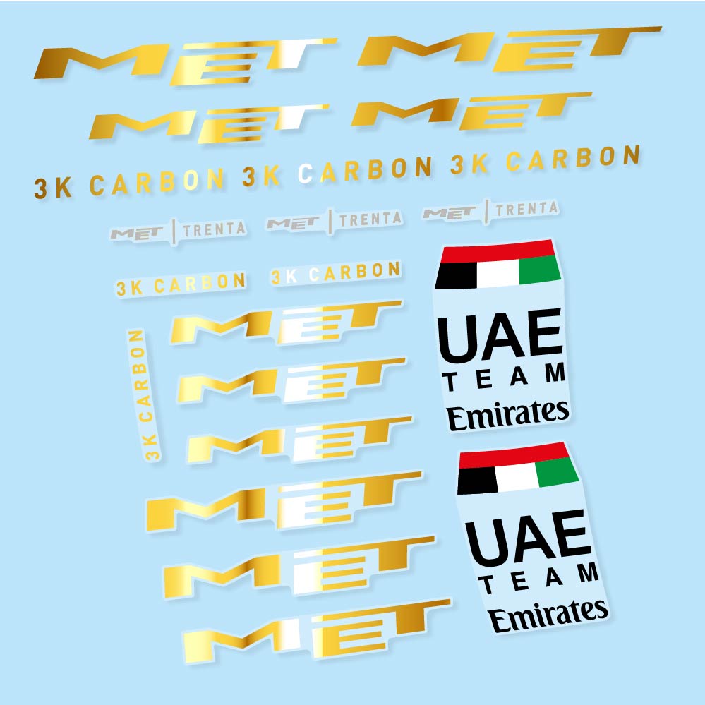 Stickers MET Trenta 3K Carbon UAE compatibles Autocollants casque