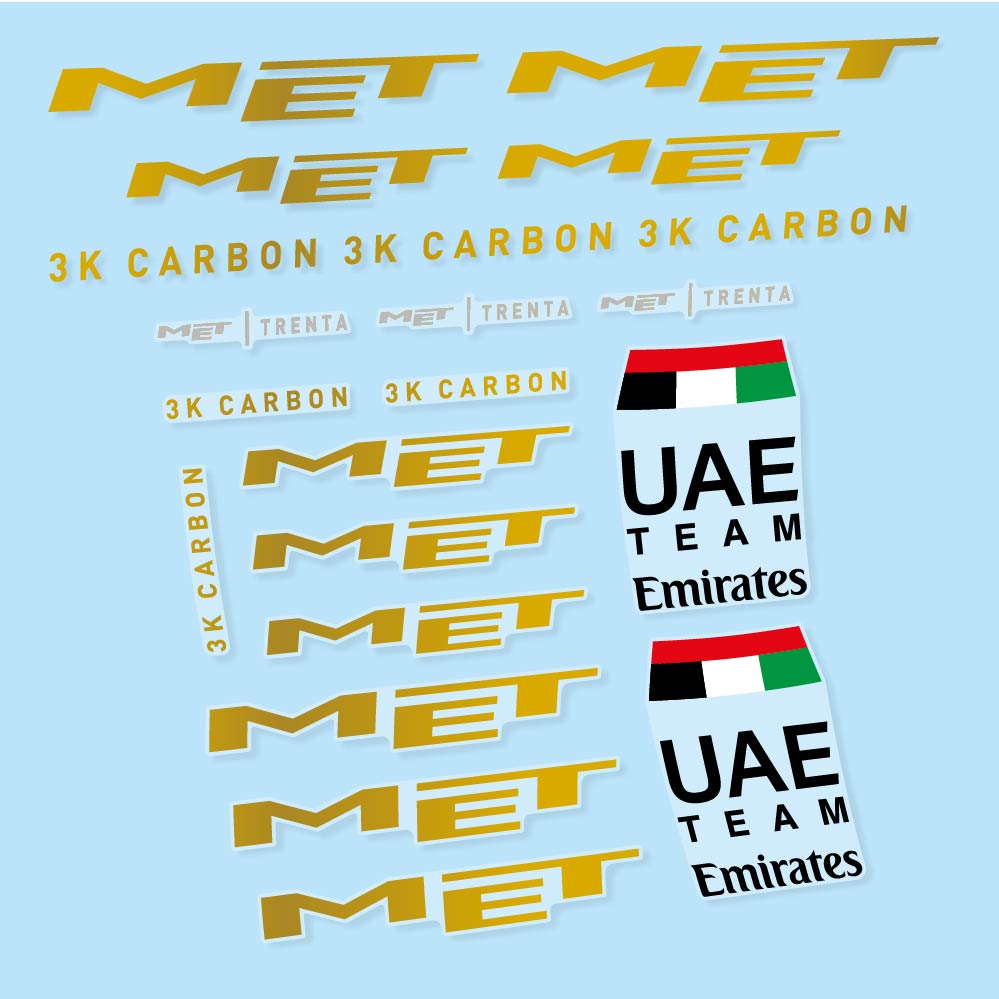 Stickers MET Trenta 3K Carbon UAE compatibles - Autocollants casque vélo
