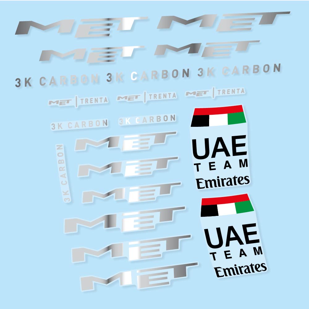 Stickers MET Trenta 3K Carbon UAE compatibles Autocollants casque