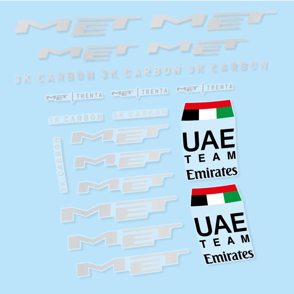 Stickers MET Trenta 3K Carbon UAE compatibles - Autocollants casque vélo