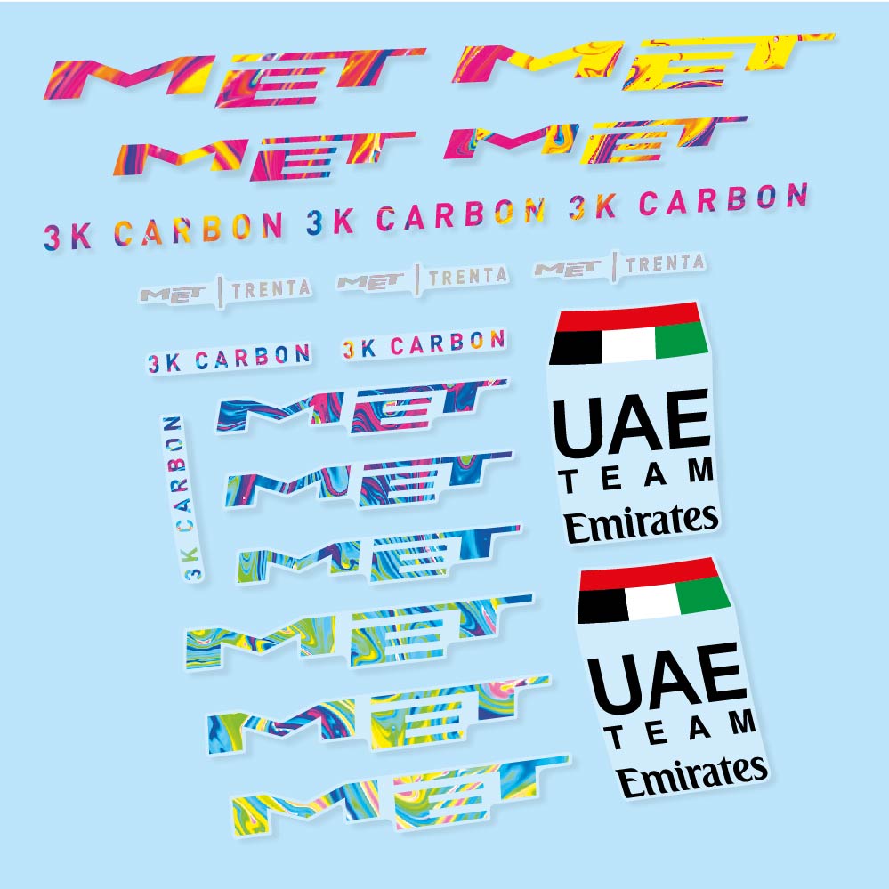 Stickers MET Trenta 3K Carbon UAE compatibles - Autocollants casque vélo