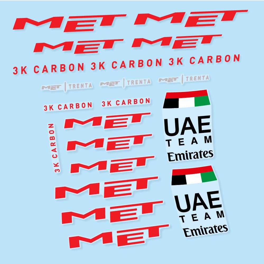 Stickers MET Trenta 3K Carbon UAE compatibles Autocollants casque