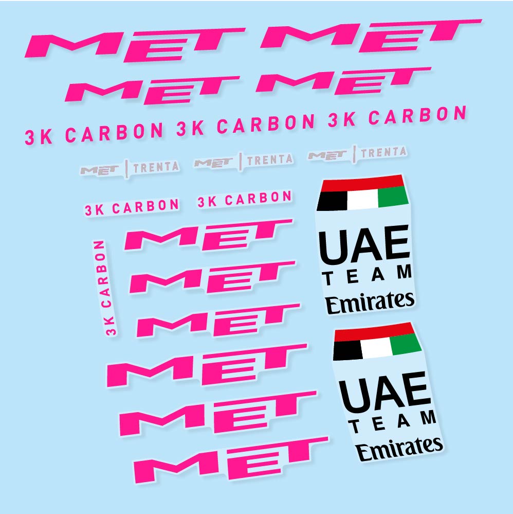 Stickers MET Trenta 3K Carbon UAE compatibles - Autocollants casque vélo