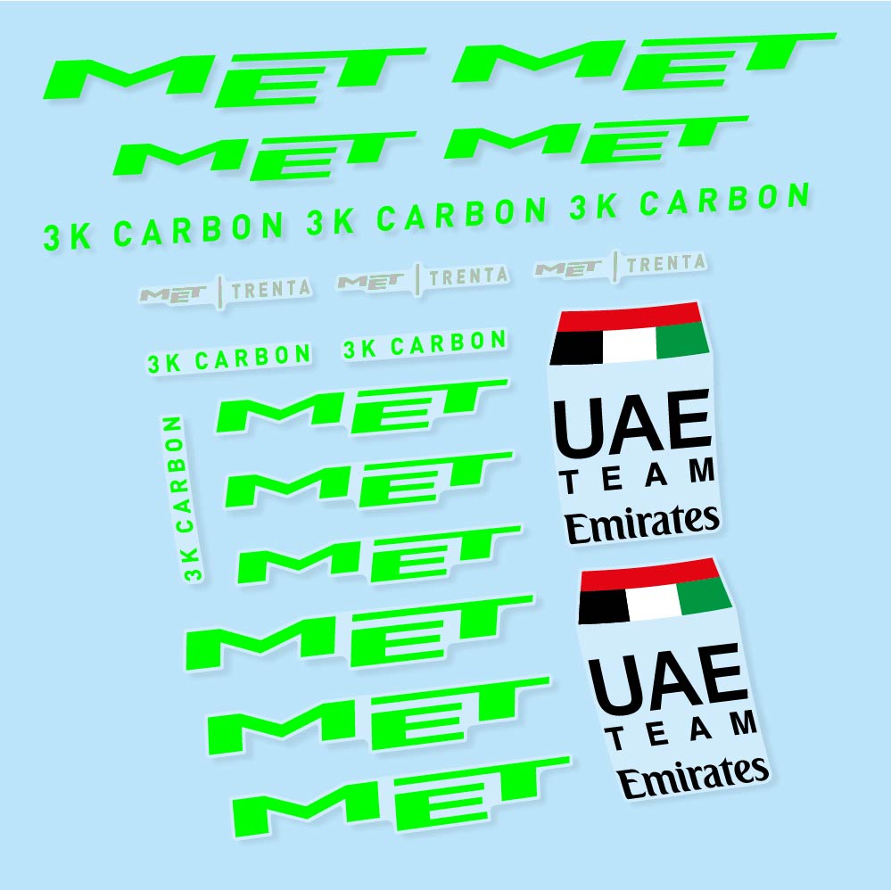 Stickers MET Trenta 3K Carbon UAE compatibles Autocollants casque
