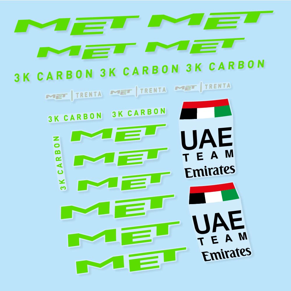 Stickers MET Trenta 3K Carbon UAE compatibles - Autocollants casque vélo