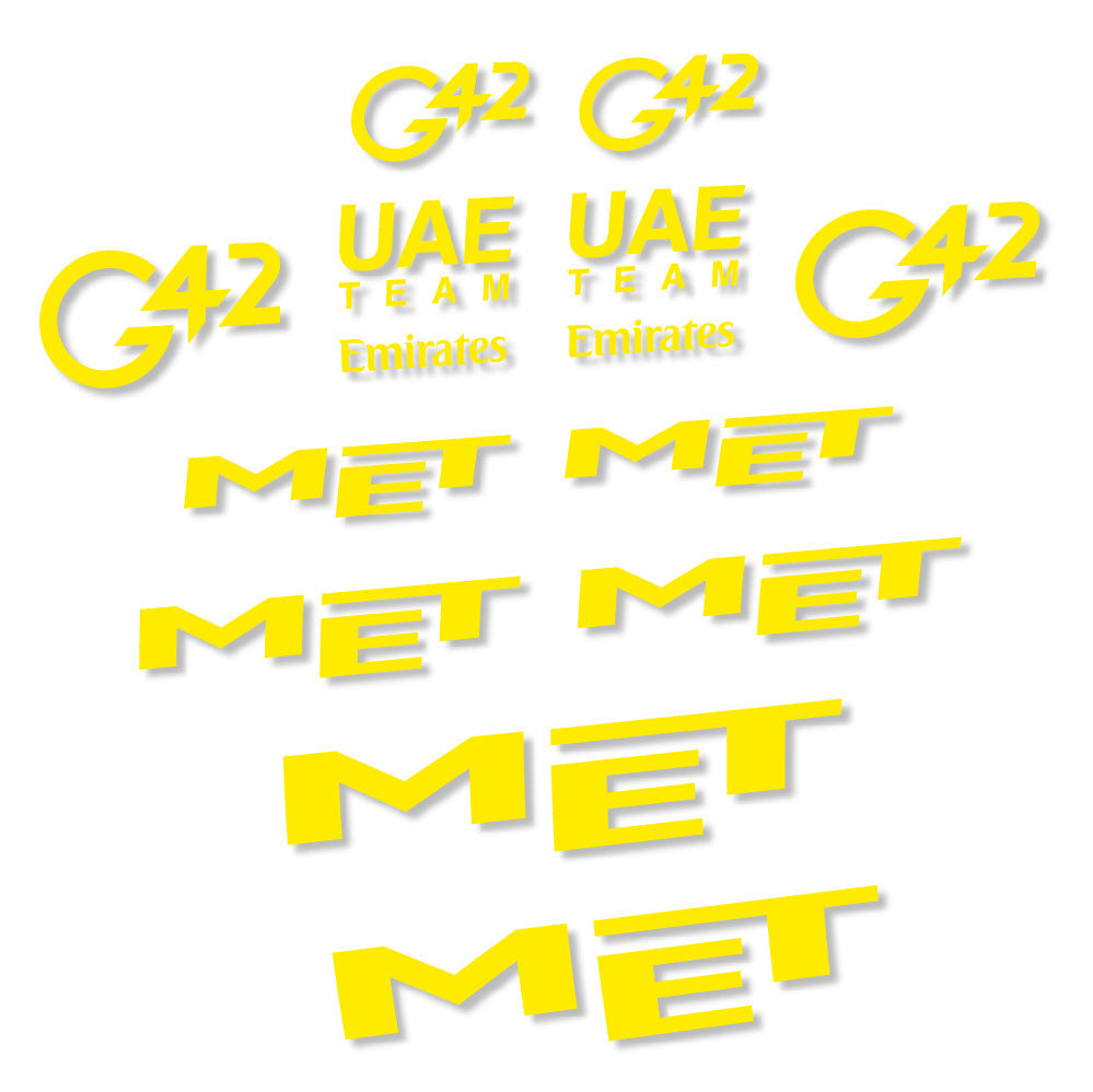 Stickers MET G42 UAE compatibles - Autocollants casque vélo