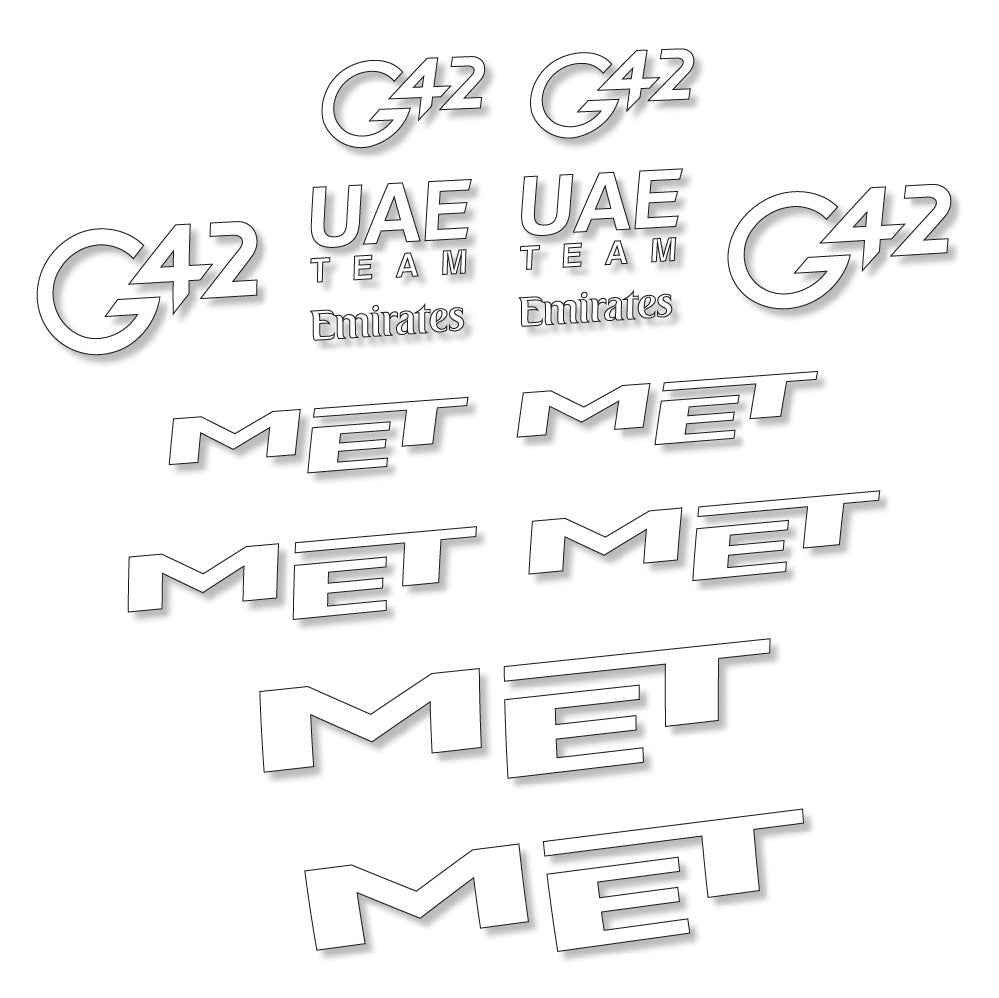 Stickers MET G42 UAE compatibles - Autocollants casque vélo