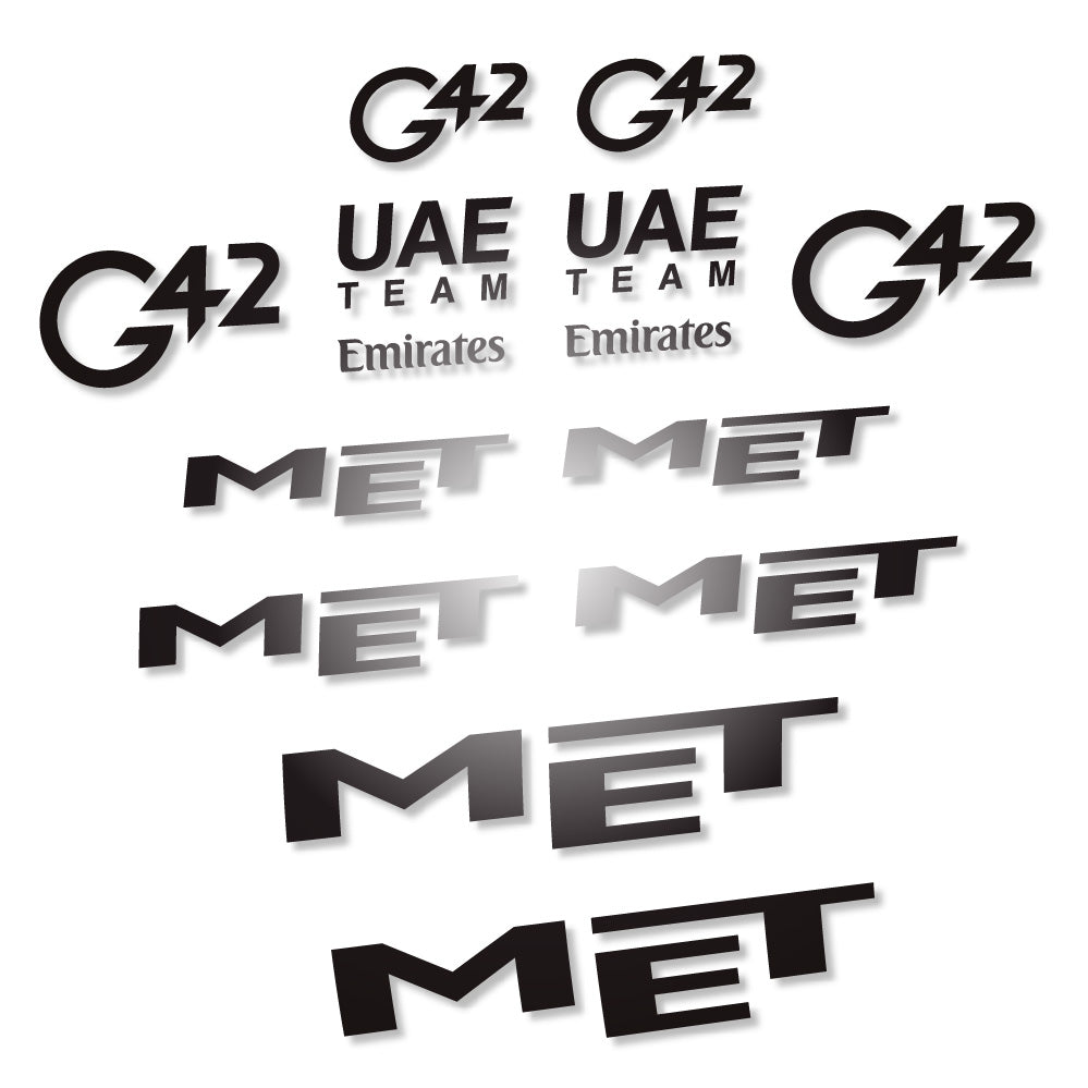 Stickers MET G42 UAE compatibles - Autocollants casque vélo