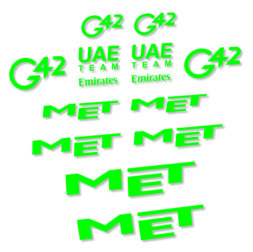 Stickers MET G42 UAE compatibles - Autocollants casque vélo