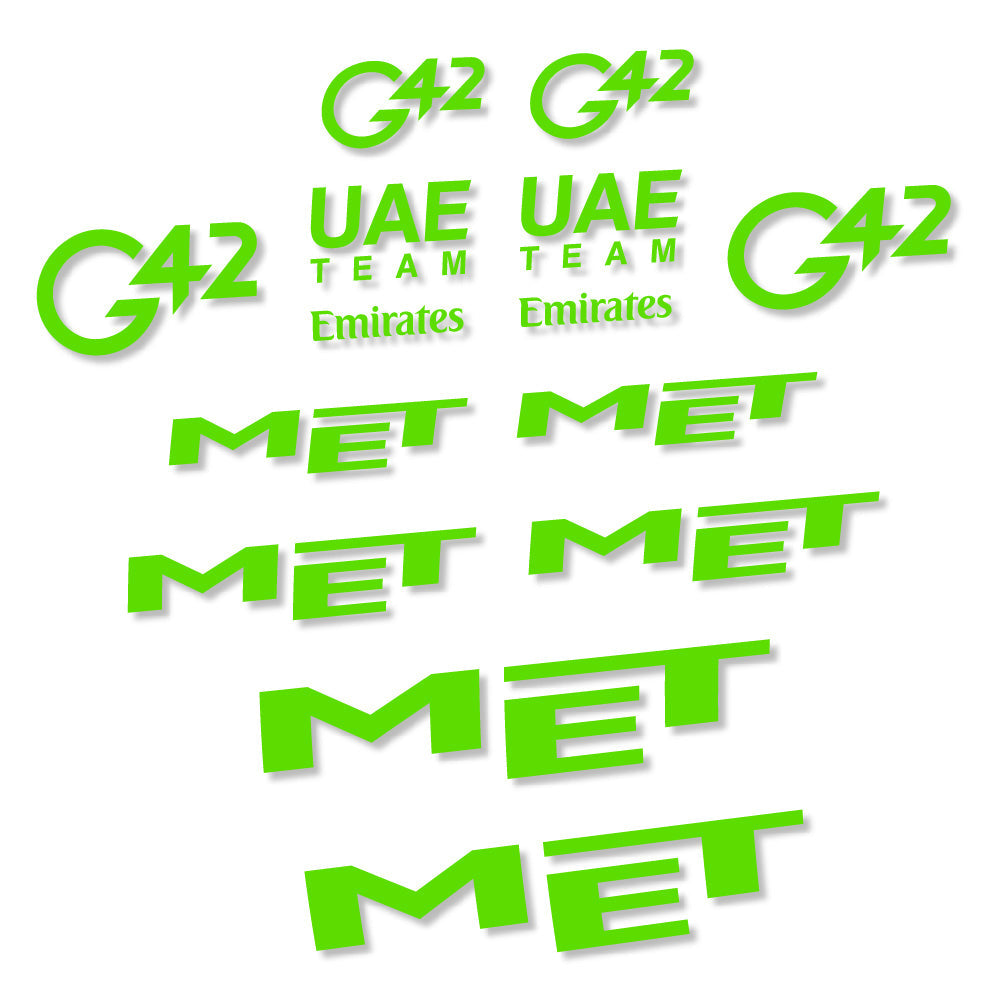 Stickers MET G42 UAE compatibles - Autocollants casque vélo