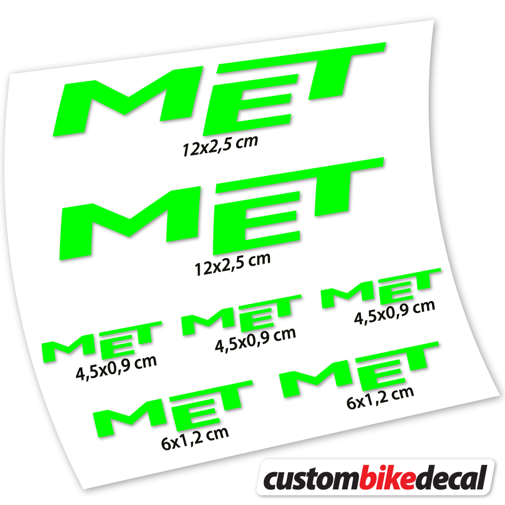 Neon Green decal for Met helmet – bike sticker vinyl