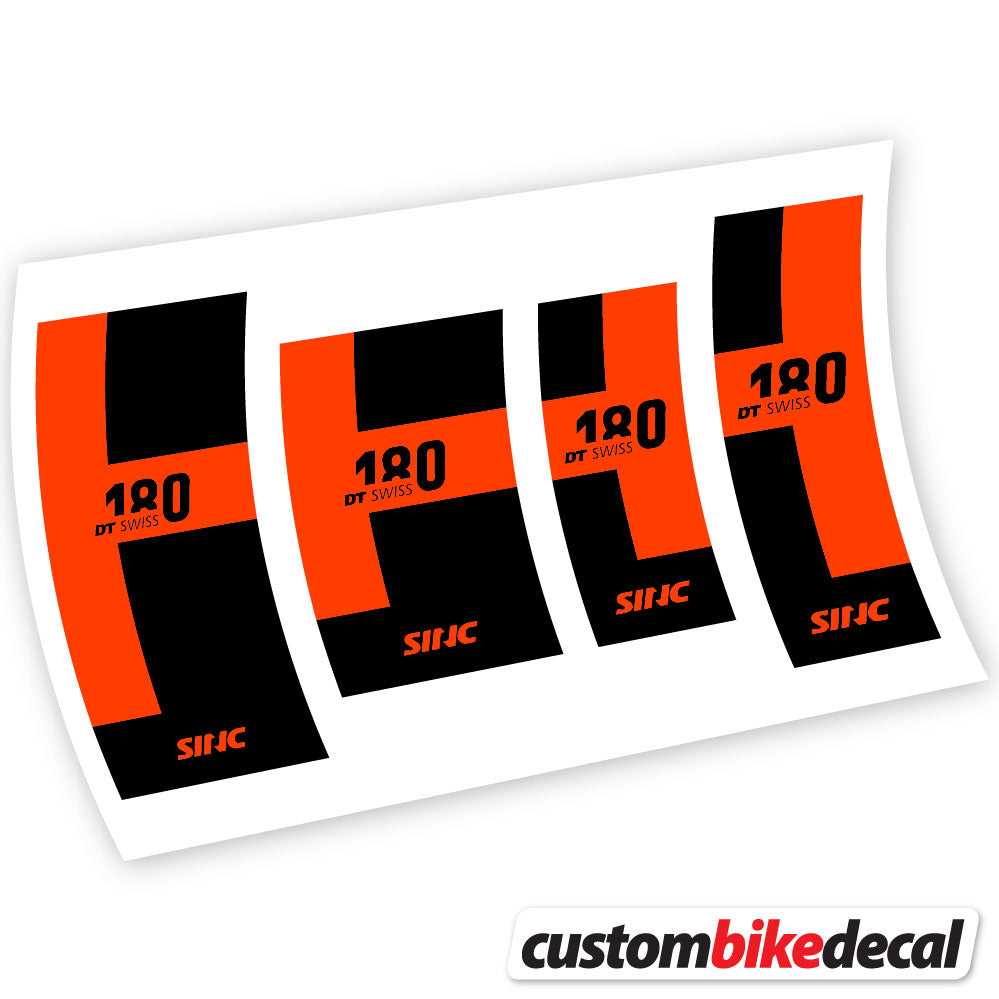 Orange Neon decal for DT Swiss 180 hub – bike sticker vinyl