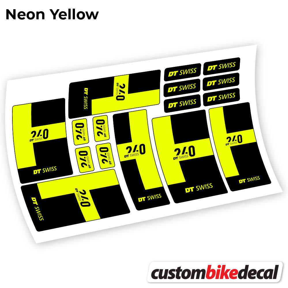 Neon Yellow decal for DT Swiss 240 2021 hub – bike sticker vinyl