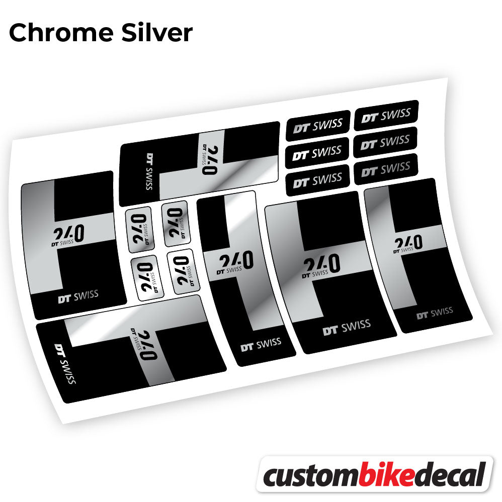 Chrome Silver decal for DT Swiss 240 2021 hub – bike sticker vinyl