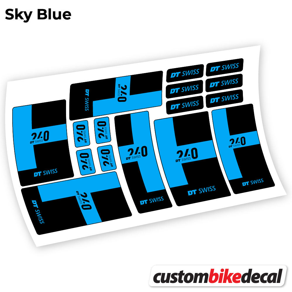 Sky Blue decal for DT Swiss 240 2021 hub – bike sticker vinyl