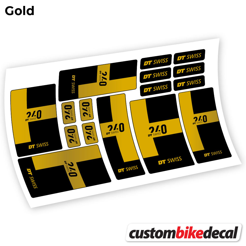 Gold decal for DT Swiss 240 2021 hub – bike sticker vinyl
