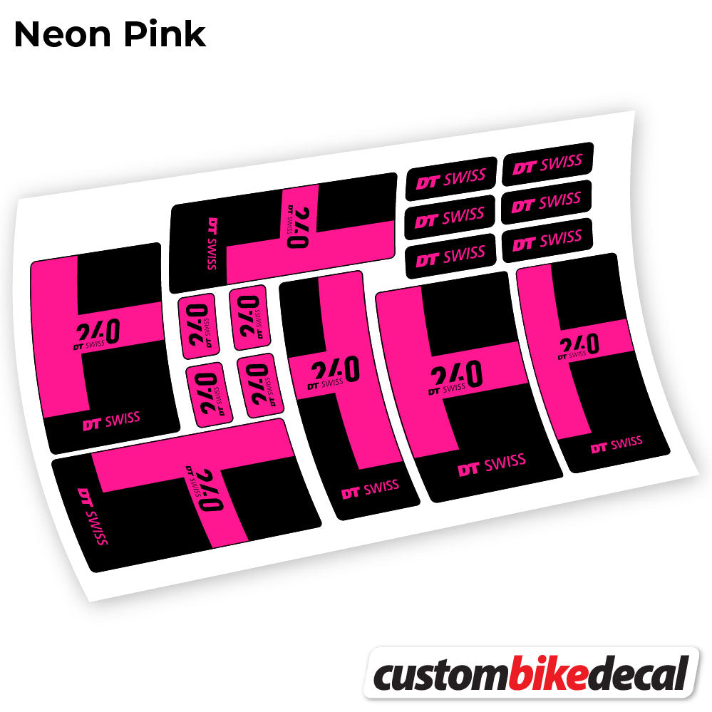 Neon Pink decal for DT Swiss 240 2021 hub – bike sticker vinyl