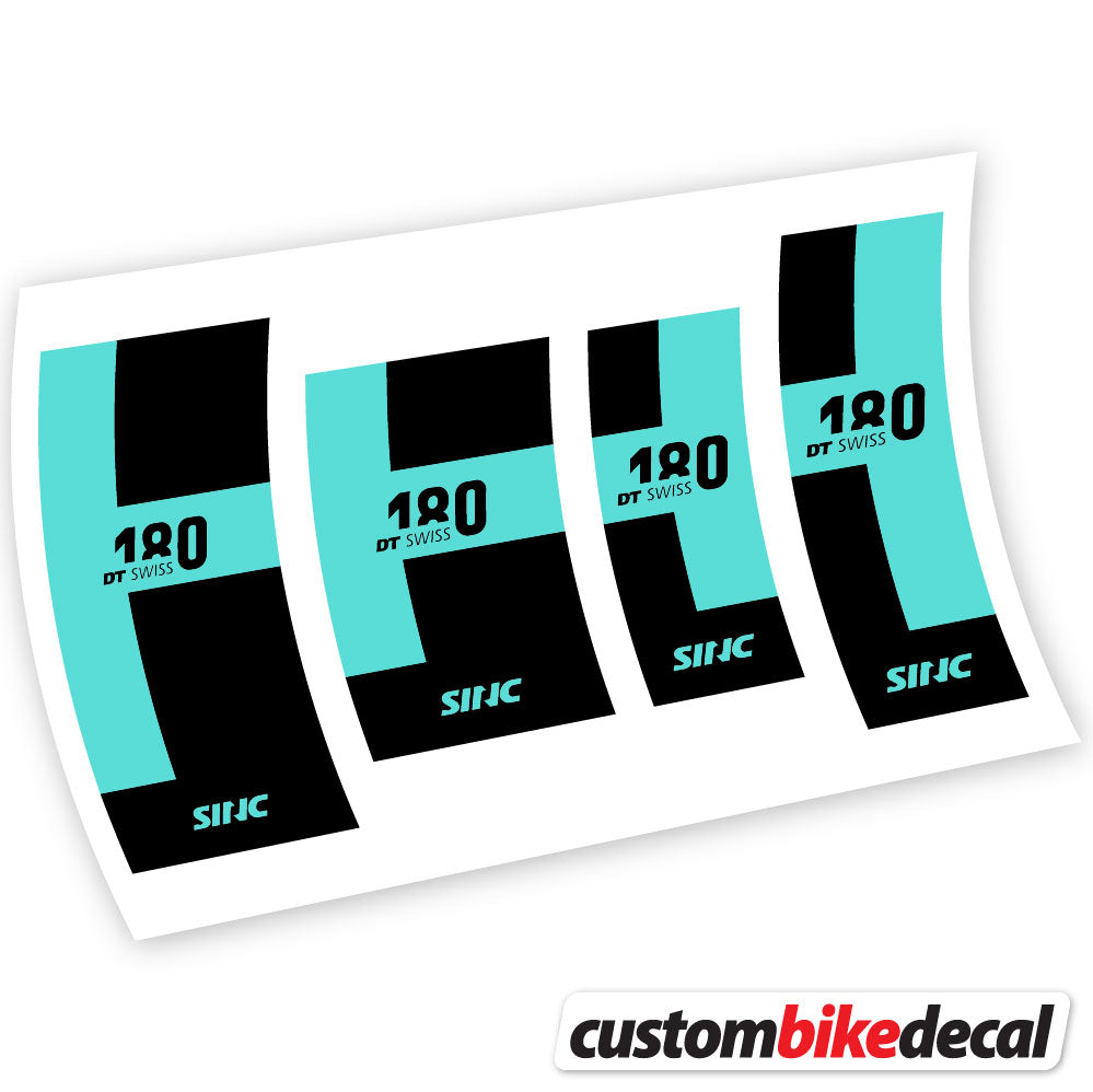 Blue Green decal for DT Swiss 180 hub – bike sticker vinyl