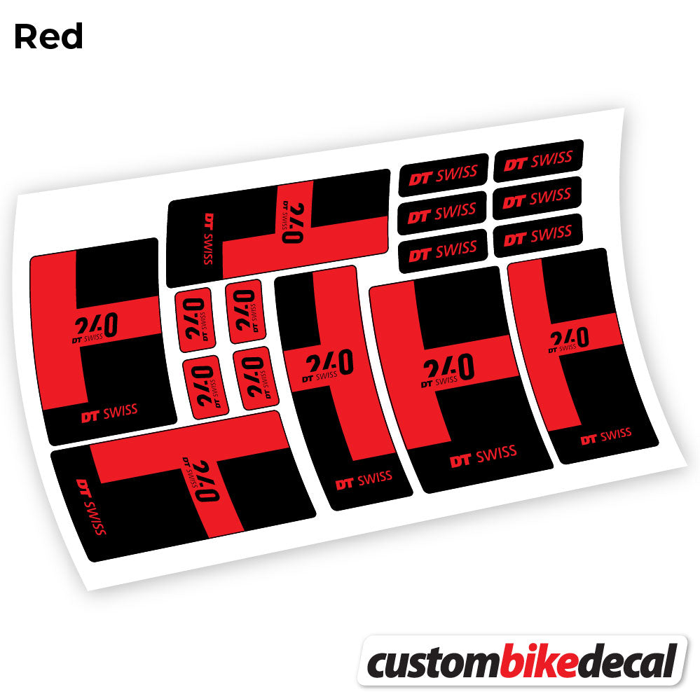 Red decal for DT Swiss 240 2021 hub – bike sticker vinyl