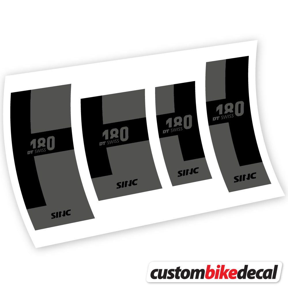 Matte Black+Gloss Black decal for DT Swiss 180 hub – bike sticker vinyl