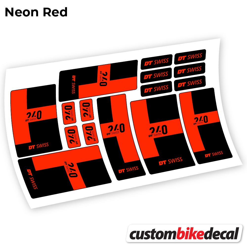 Neon Red decal for DT Swiss 240 2021 hub – bike sticker vinyl
