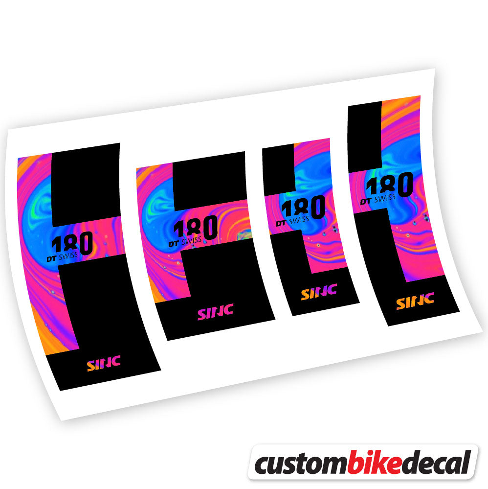 Psychedelic  Rainbow decal for DT Swiss 180 hub – bike sticker vinyl