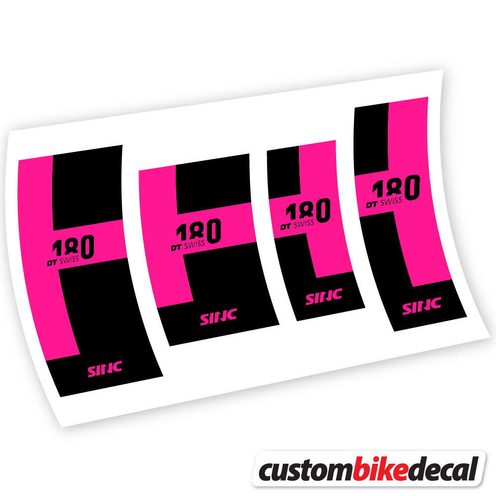 Neon Pink decal for DT Swiss 180 hub – bike sticker vinyl