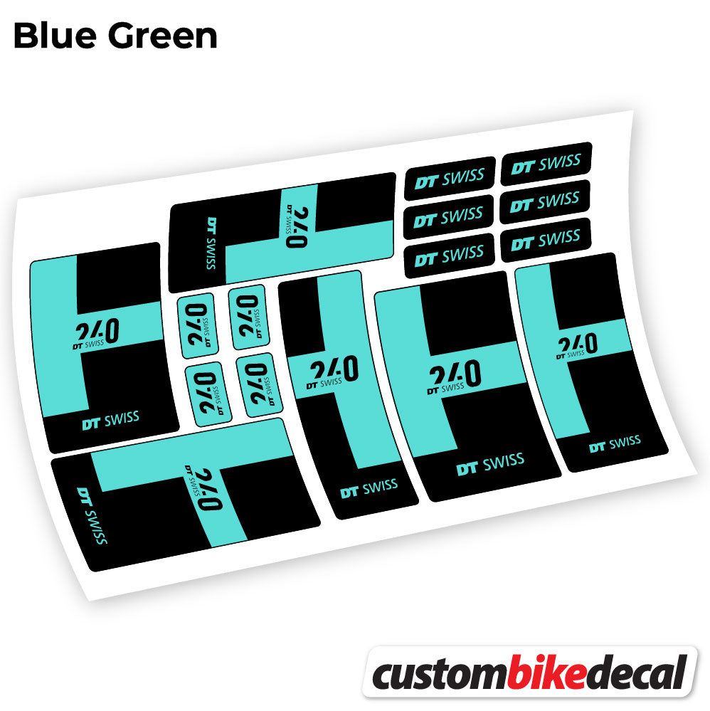 Blue Green decal for DT Swiss 240 2021 hub – bike sticker vinyl