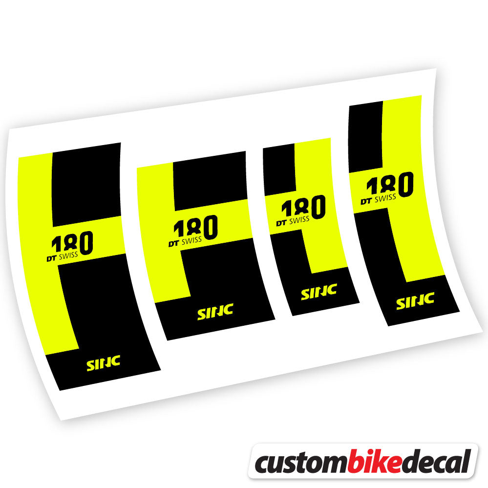 Neon Yellow decal for DT Swiss 180 hub – bike sticker vinyl