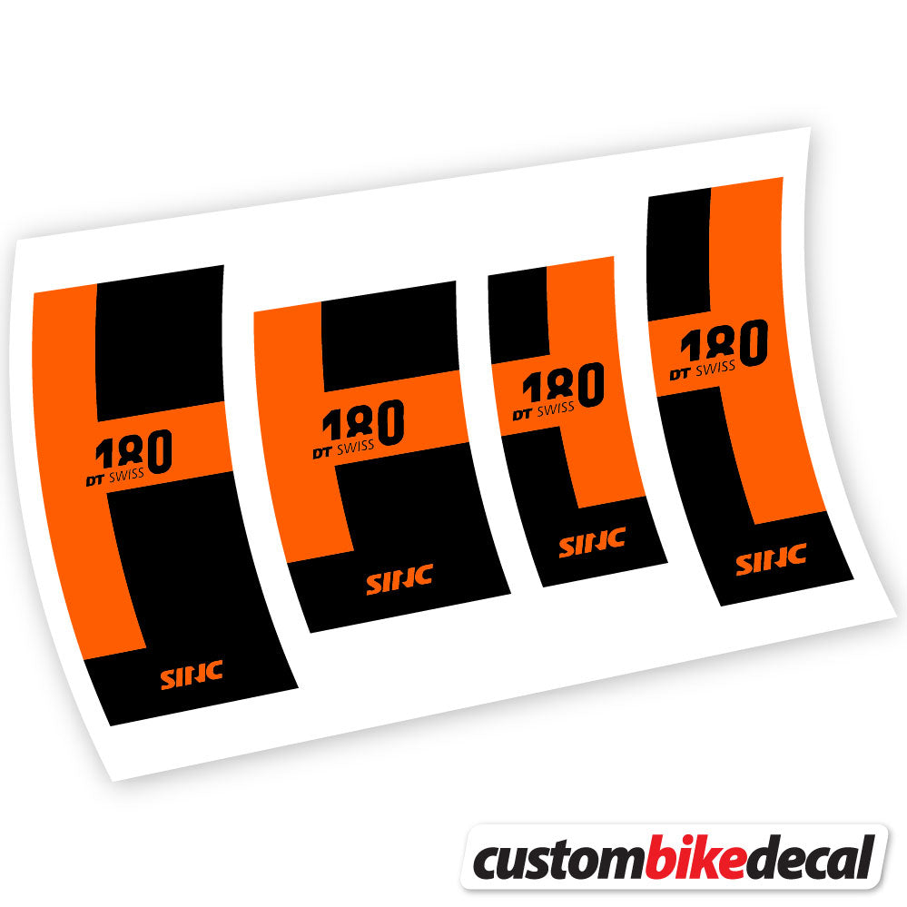 Orange decal for DT Swiss 180 hub – bike sticker vinyl
