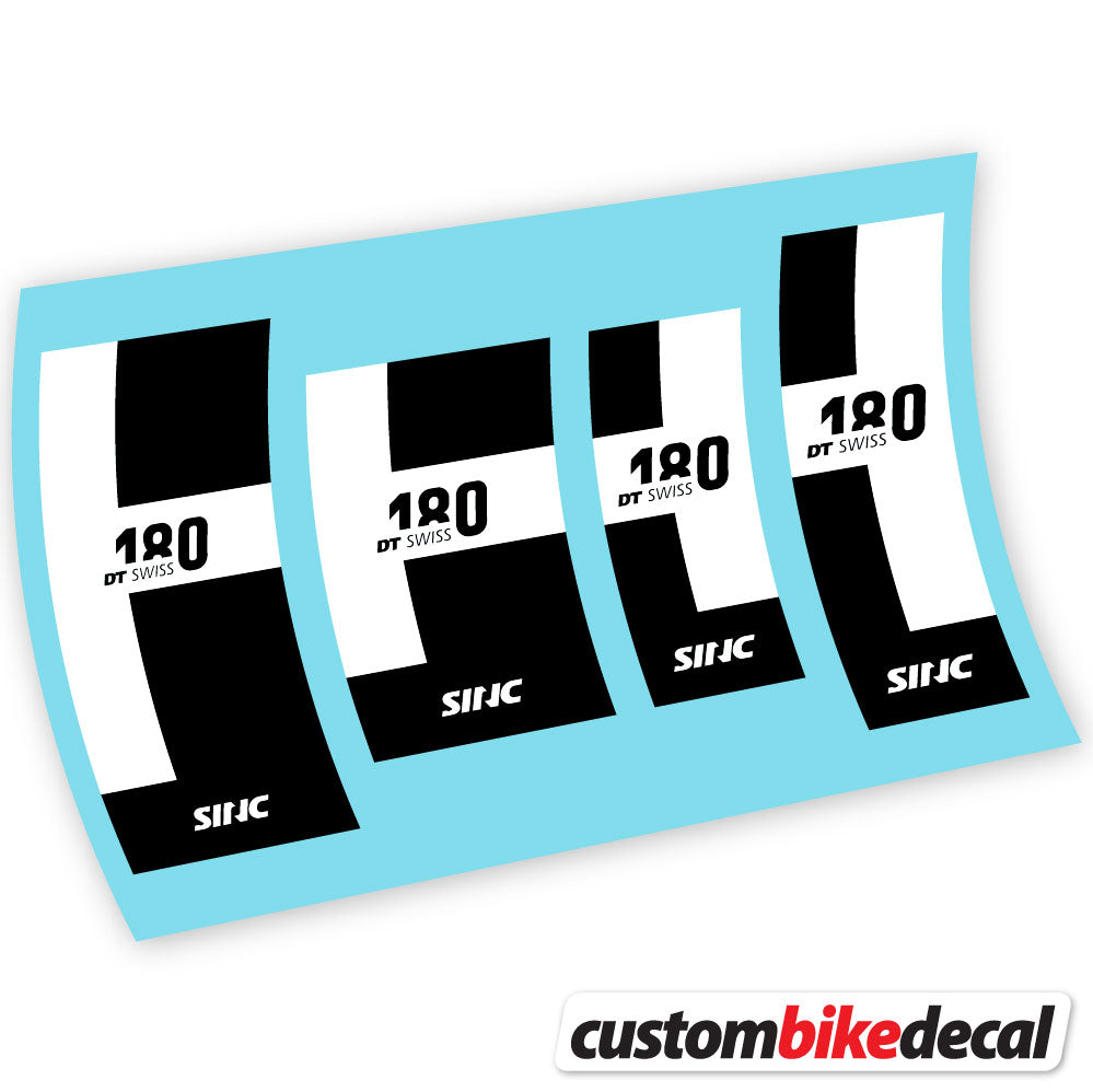 White decal for DT Swiss 180 hub – bike sticker vinyl