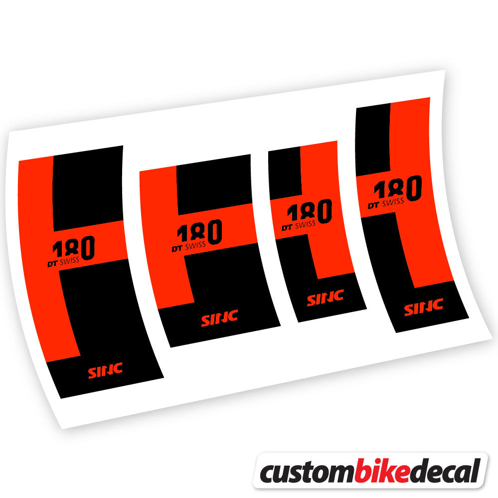 Neon Red decal for DT Swiss 180 hub – bike sticker vinyl