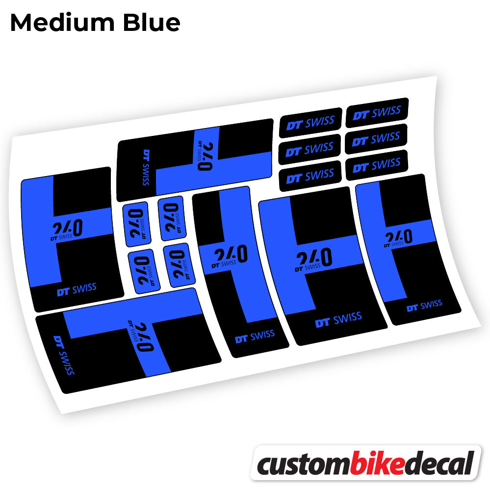 Medium Blue decal for DT Swiss 240 2021 hub – bike sticker vinyl