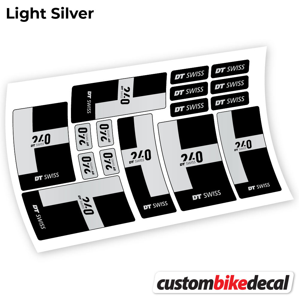 Light Silver decal for DT Swiss 240 2021 hub – bike sticker vinyl