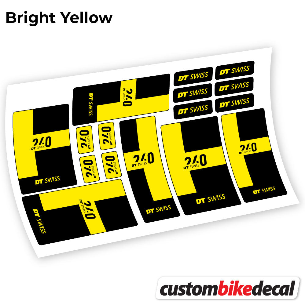 Yellow decal for DT Swiss 240 2021 hub – bike sticker vinyl
