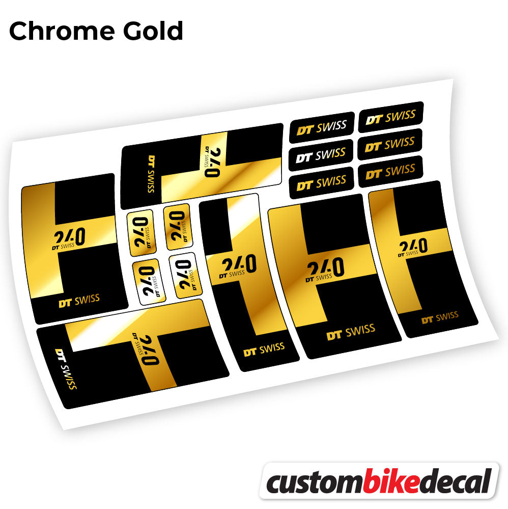 Chrome Gold decal for DT Swiss 240 2021 hub – bike sticker vinyl