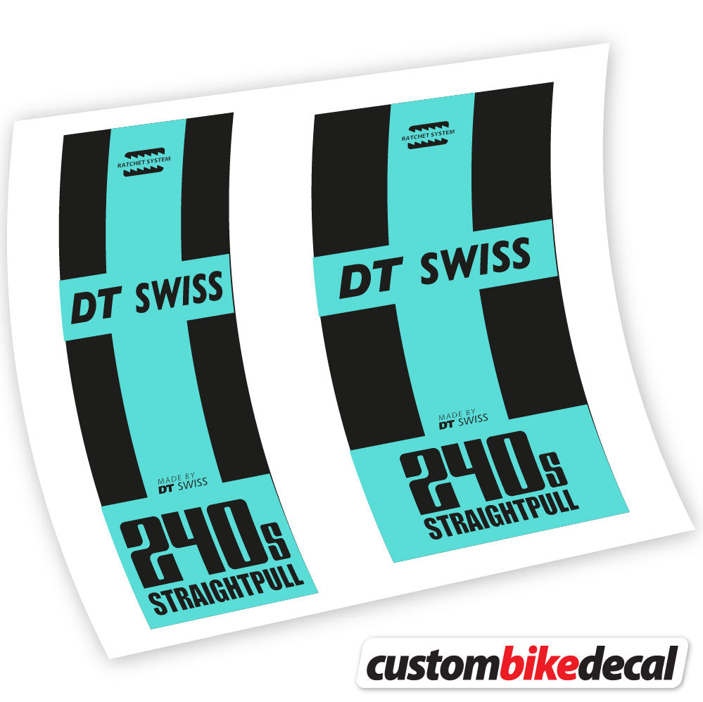 Blue Green decal for DT Swiss 240 Straightpull hub – bike sticker vinyl
