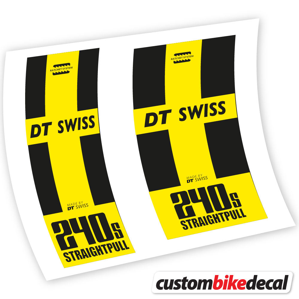 Yellow decal for DT Swiss 240 Straightpull hub – bike sticker vinyl