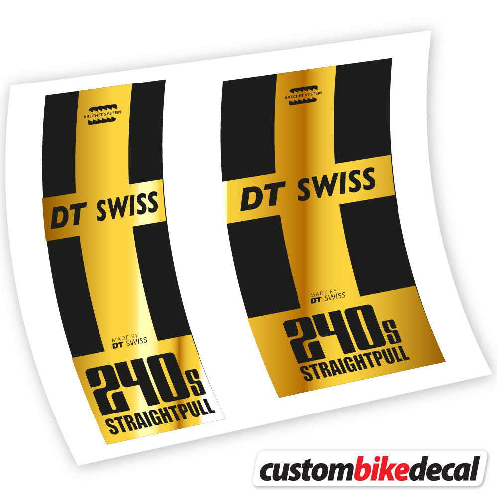 Chrome Gold decal for DT Swiss 240 Straightpull hub – bike sticker vinyl
