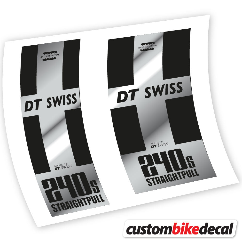 Chrome Silver decal for DT Swiss 240 Straightpull hub – bike sticker vinyl