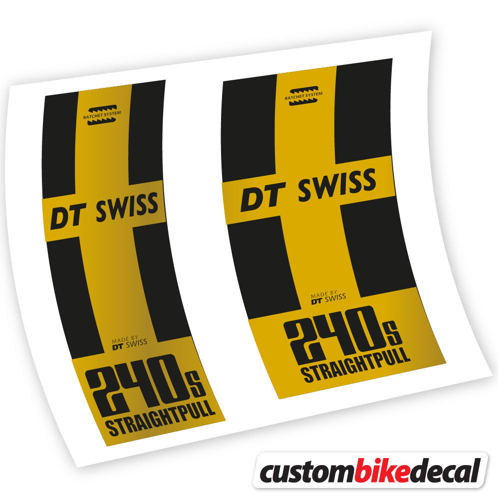 Gold decal for DT Swiss 240 Straightpull hub – bike sticker vinyl