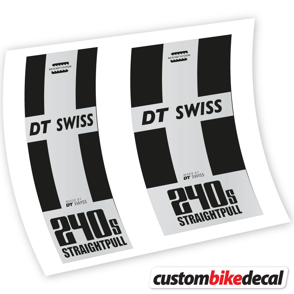 Light Silver decal for DT Swiss 240 Straightpull hub – bike sticker vinyl