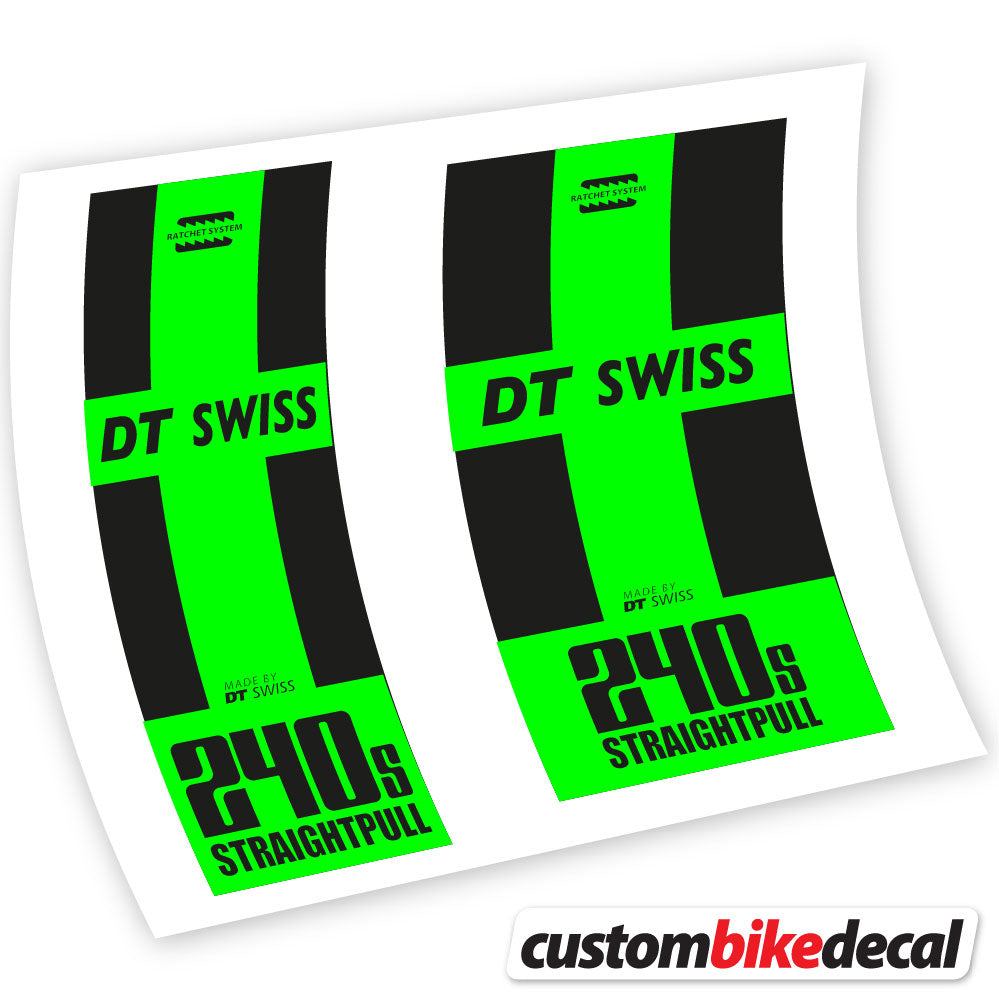 Neon Green decal for DT Swiss 240 Straightpull hub – bike sticker vinyl