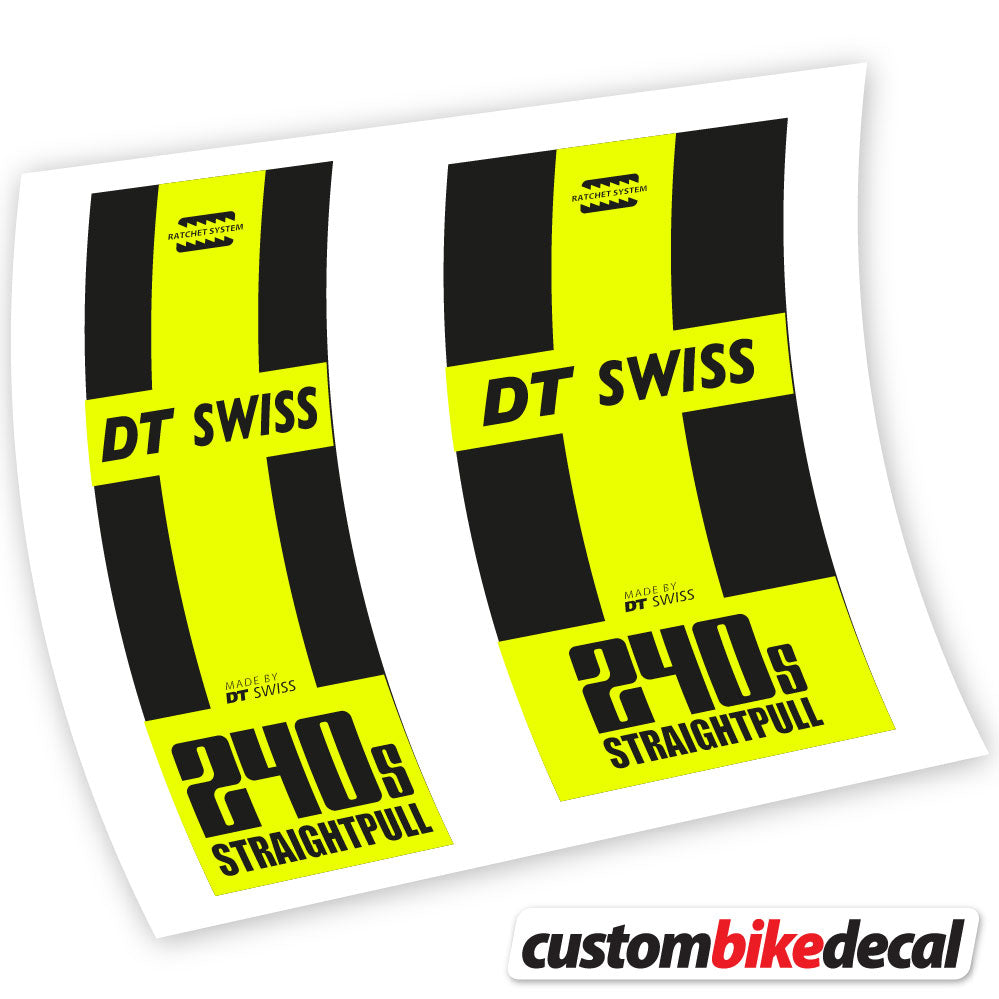 Neon Yellow decal for DT Swiss 240 Straightpull hub – bike sticker vinyl