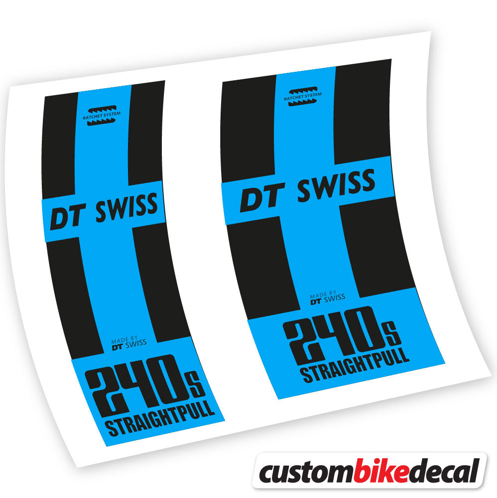 Sky Blue decal for DT Swiss 240 Straightpull hub – bike sticker vinyl