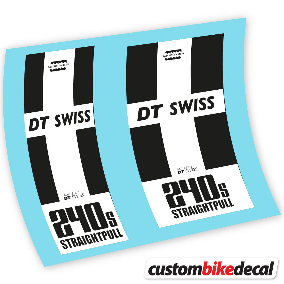White decal for DT Swiss 240 Straightpull hub – bike sticker vinyl