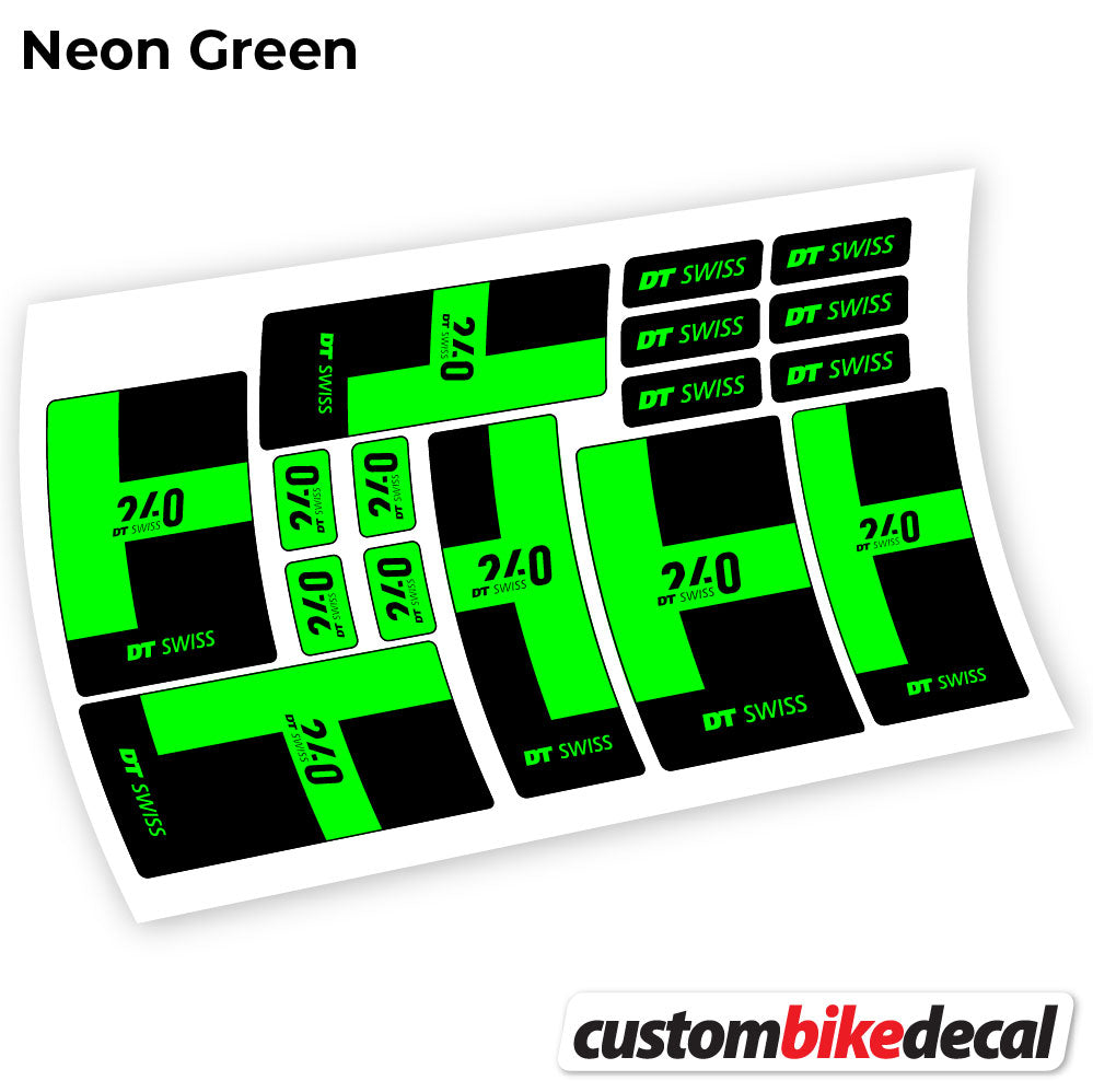 Neon Green decal for DT Swiss 240 2021 hub – bike sticker vinyl
